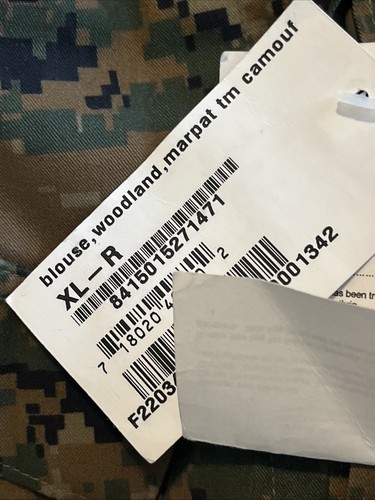 NEW X-Large Short XL USMC Woodland Marpat utilities MCCUU Cammie Blouse Shirt x2 - 第 8/9 張圖片