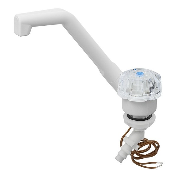 Kalt-Wasserhahn De Luxe 12V Ø20 Mm – Klappbar, Weiß, FüR Wohnmobil & Boot-image