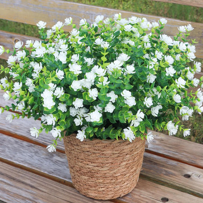 Artificial Flowers for Outdoors, Outdoor Faux Plants, 12 Bundles UV Resistant Re