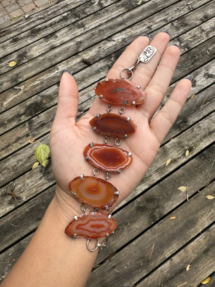 Pulsera de ágata 925 lonchas 7" Foto 2 de 4