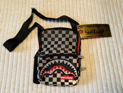 Sprayground Limited Edition Checker Reflective Shark Sling RARE! Sold Out NEW!