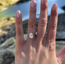 Lab Grown Oval Hidden Halo - 1.80ct+, D/E colour and VVS clarity in Platinum