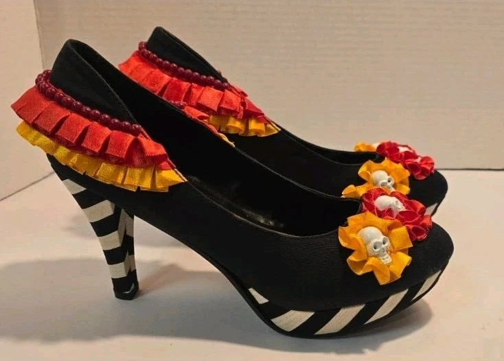 Disfraz de Ellie Halloween Día de Muertos Día de los Muertos Tacones Bombas Talla 9 Foto 2 de 4