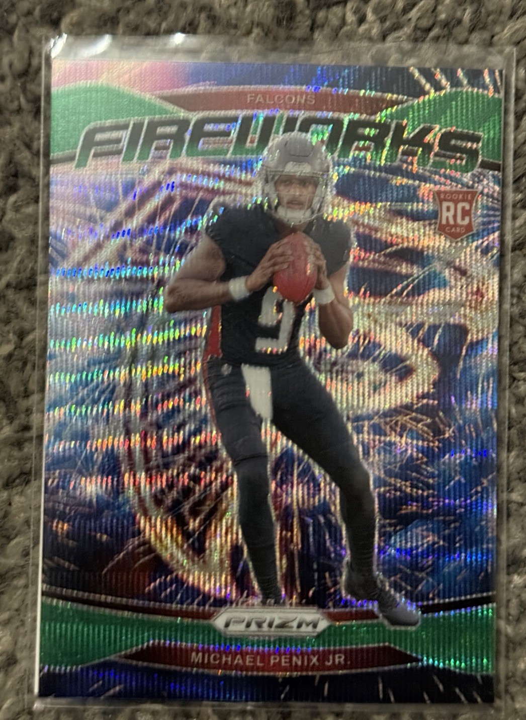 2024 Panini Prizm - Fireworks Michael Penix Jr. #16 Green Wave Prizm (RC)