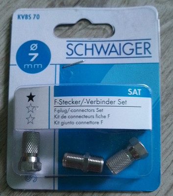 Schwaiger F-Verbinder Set  7,0mm NAGELNEU 