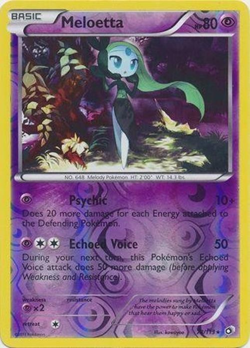 Meloetta - 78/113 - Pokemon Legendary Treasures Reverse Holo Rare Card NM