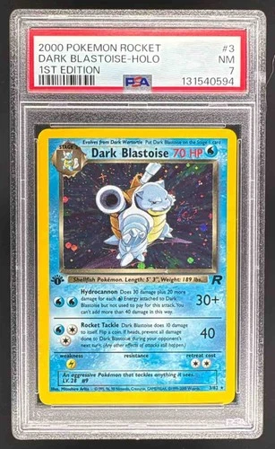 2000 Pokemon Team Rocket 1st Edition #3 Dark Blastoise Holo PSA 7 131540594