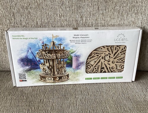 UGears Carousel Merry Go Round Roundabout Mechanical Wood Construction Kit N