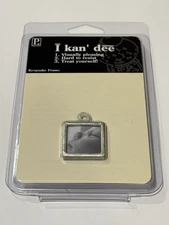 VTG I Kan Dee Keepsake Mini Frame Brushed Silver Square Craft Stamp Small NOS