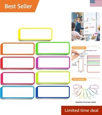 54pcs Magnetic Dry Erase Labels Colorful Name Tags Flexible Reusable Magnetic...