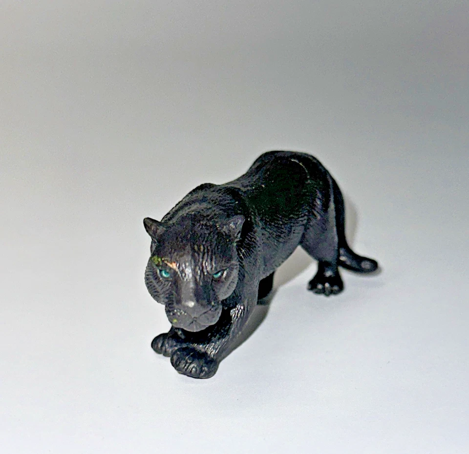Pantera negra Schleich #14126 vintage 1995 retirada, ojos verdes, 3,5" de largo Foto 3 de 4