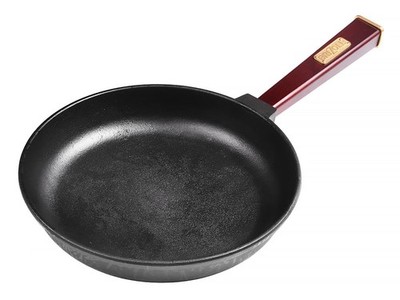Brizoll Gusseisen Brtapfanne 26 cm Holzgriff Induktionsgeeignet Pfanne