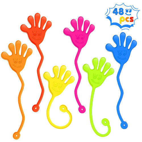 Sticky Hands Bulk 48 PCS Party Favors for Kids 4-8 8-12 Stretchy Sticky Hand ...