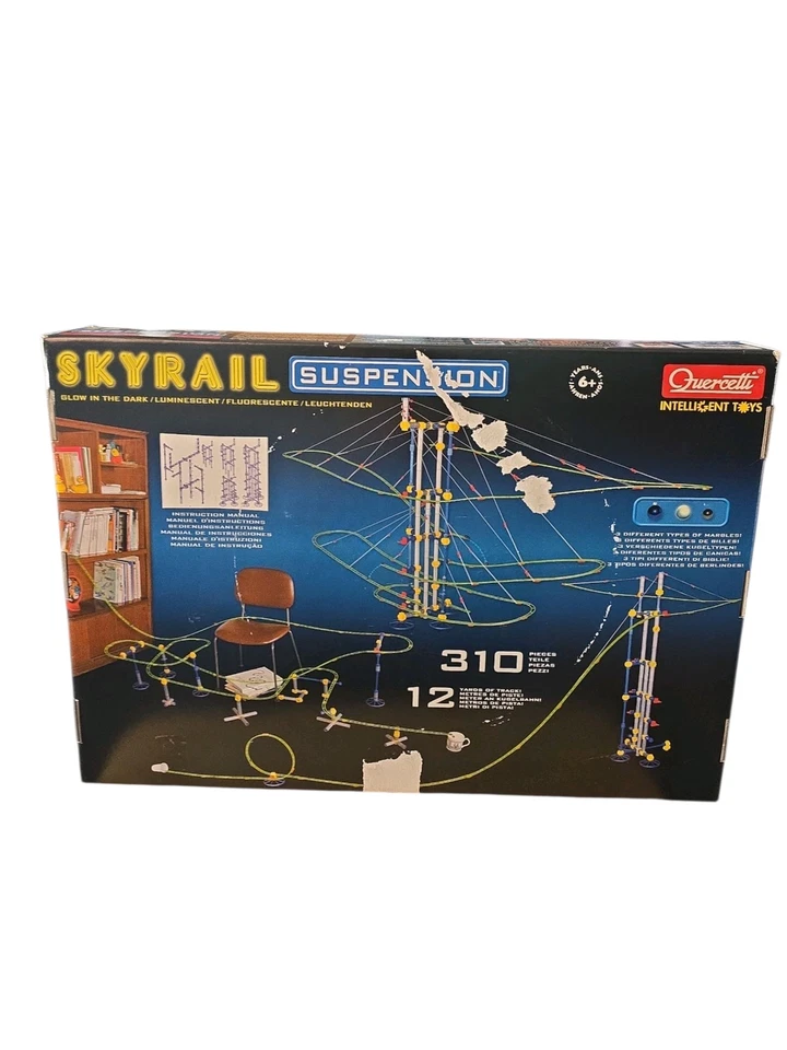 Quercetti Skyrail Suspensión Mármol Correr 310 piezas 12 Yardas BRILLA EN LA OSCURIDAD  Foto 2 de 4