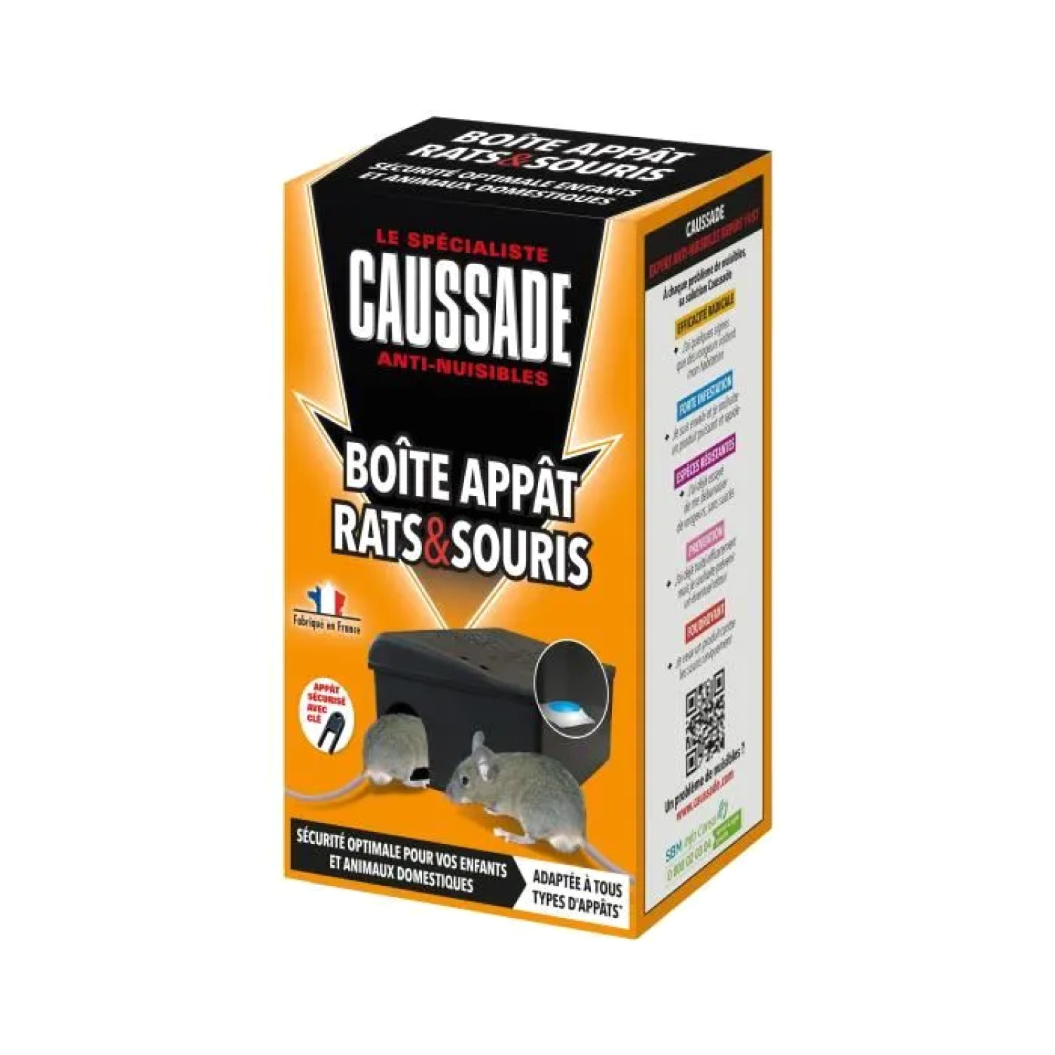 Sécuriser le jardin et la cave : Boîte Appât Rats Souris Noire CAUSSADE Clé