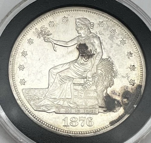 1876-S $1 Trade Dollar Cleaned Liberty Seated Silver San Francisco Early US Coin