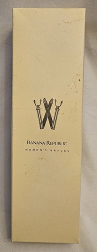 Vintage Banana Republic Women Suspenders Braces Brown Leather Gold Tone - Picture 2 of 3