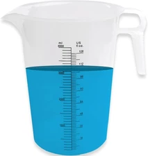 128Oz (1 Gallon) Measuring Pitcher, Plastic, Multipurpose - Great for Oil, Chemi
