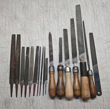 Vintage 6 Wood Handle Bastard Files Rasp 11 Extra Files SIMMONS NICHOLSON NUCUT