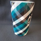 STARBUCKS 2015 Coffee Cup Mug 16 oz. Teal and Black Plaid with Siren Mermaid — photo 6