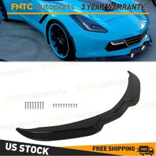 For Corvette C7 Stage 2 2014-2019 Black Gloss Front Bumper Lip Splitter Spoiler