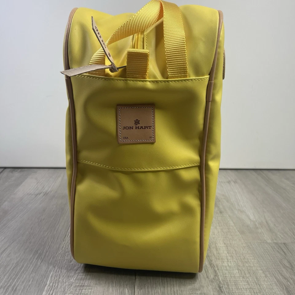 NUEVO Bolso Bota Jon Hart Sand Sun Amarillo Lona y Cuero EE. UU. Rodeo Oeste de Texas Foto 4 de 4