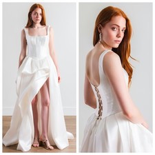 Willowby by Watters Pia Mikado Wedding Dress Corset Open Back Bridal Gown 15 NWT