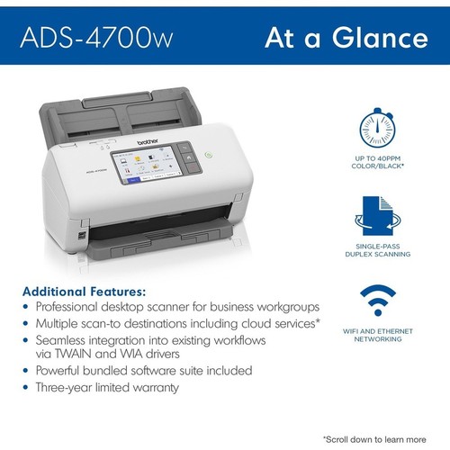Brother ADS-4700W Cordless Sheetfed Scanner - 600 x 600 dpi Optical (ads4700w) - Picture 9 of 9