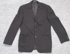Ermenegildo Zegna Blazer Mens 50 Black Wool Soft Three Button Lined Suit Jacket