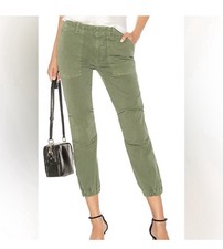 Nili Lotan Cropped Military Pant Size 6 Olive Utility Cargo Jogger Ankle Zip