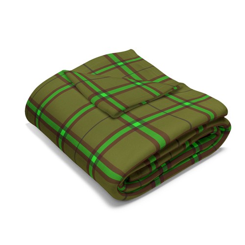 Olive, Green, and Brown Flannel Arctic Fleece Blanket - Picture 12 of 13