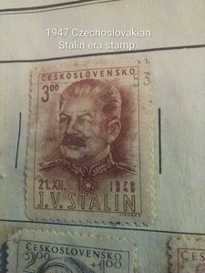 1949 Czech  Republic Stalin Historical Stamp 70th Birthday..