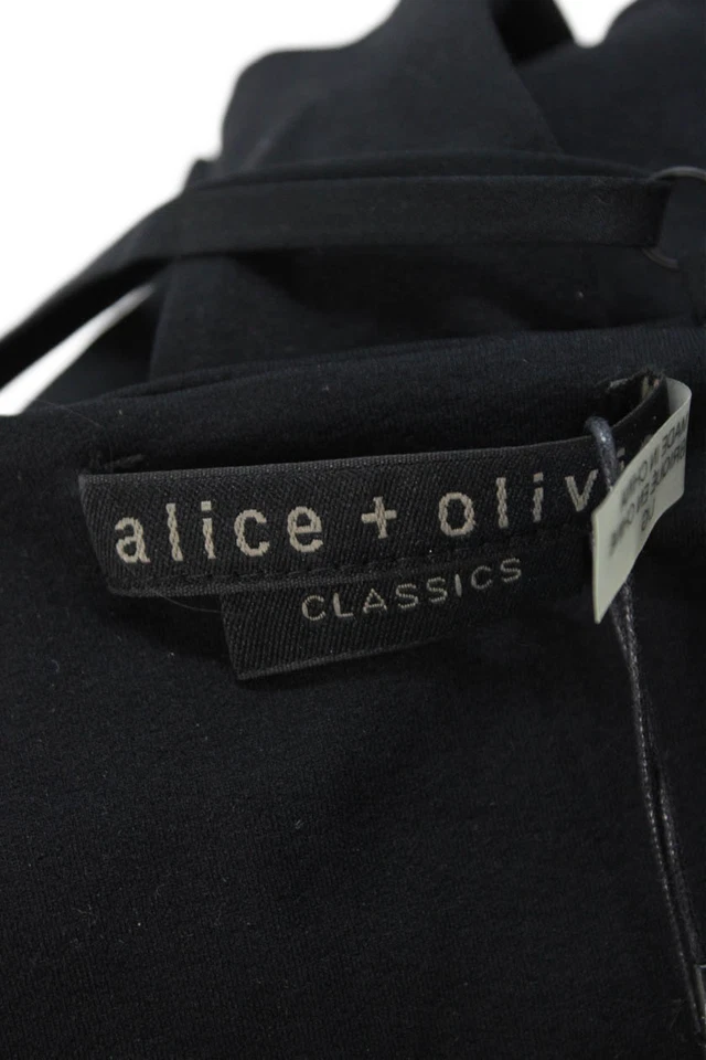 Body Alice + Olivia Mujer Correa de Espagueti Cuello en V Seda Negro Talla Grande Foto 4 de 4