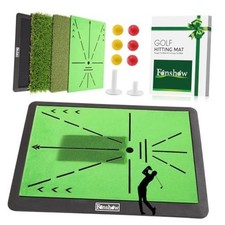 Portable Golf Mat with Swing Path Trajectory, 3-in-1 Hitting Mat  Swing path