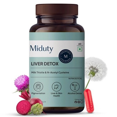 Miduty Liver Detox | Mariendistel, NAC, Enzyme | Fettleberpflege | 60 Kapseln