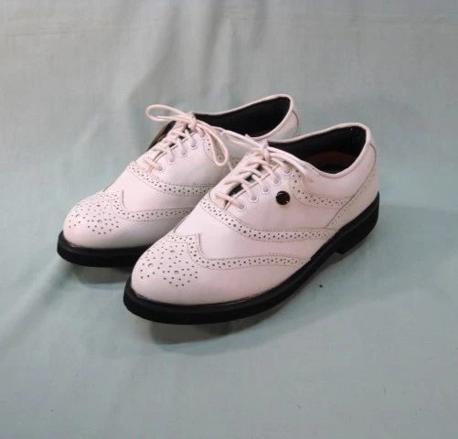 Dunlop Golf Shoes M2500C White Wingtip Men's Size 8 NEW w/ Spike Tool - Image 2 of 4