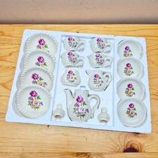 Vintage Floral Toy China Miniature Tea Set 17 Piece By Summco Complete Set