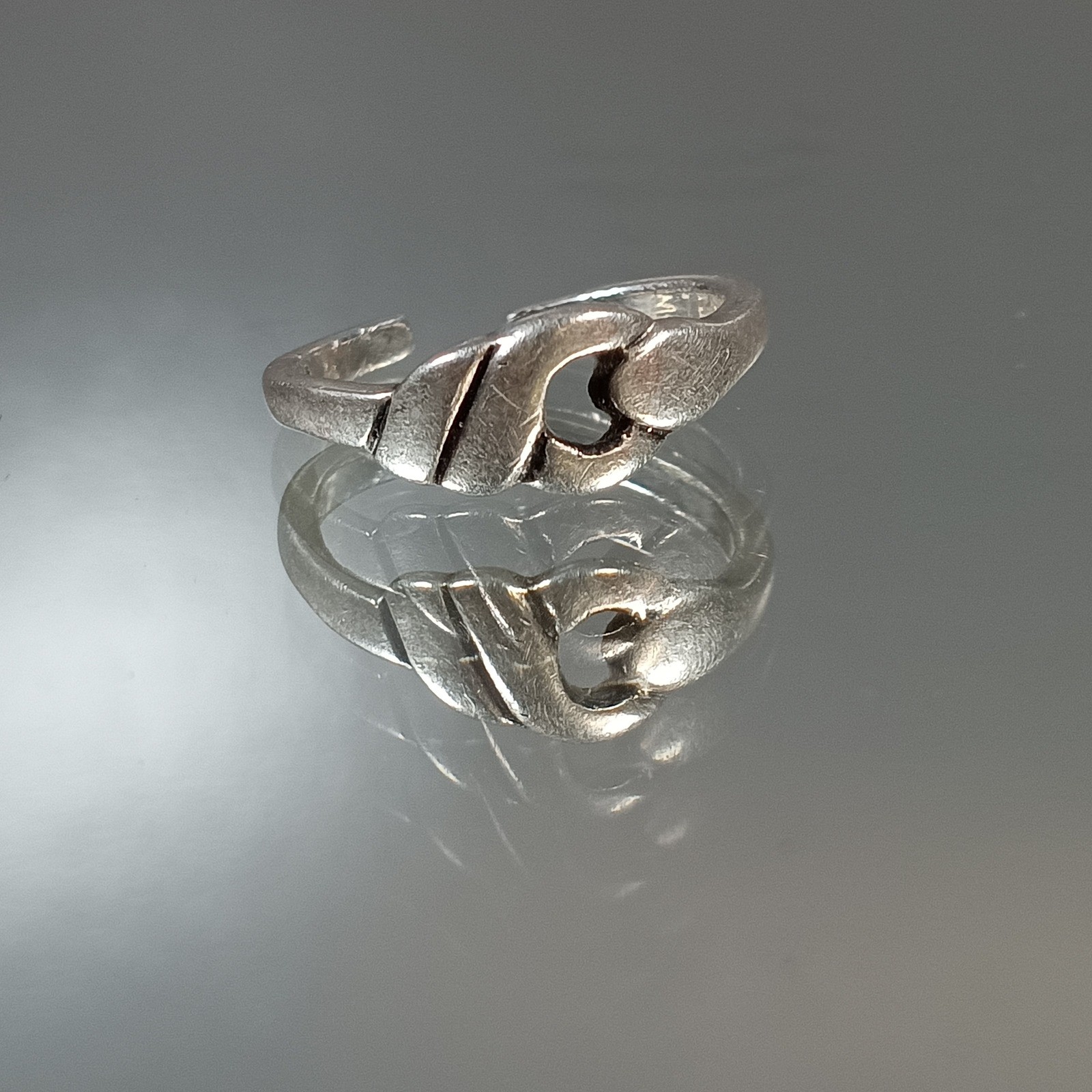 Adjustable Sterling Silver Toe Ring Leaf Design S… - image 2