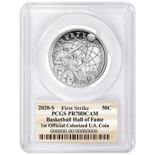 2020-S Proof 50c Basketball Hall of Fame Half Dollar Colorized PCGS PR70DCAM ... - Picture 2 of 3