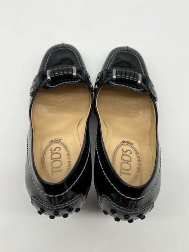 Tods Womens 9.5 Black Patent Leather High Pump Heeled Horsebit Split Toe Shoes. - Picture 15 of 15