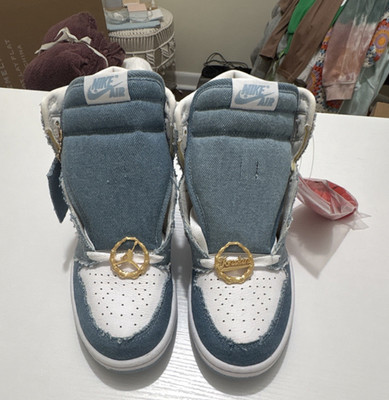 Nike Air Jordan 1 Denim DM9036-104 High Top Sneaker Blue White Denim 2022