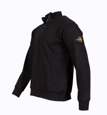 Stone Island Black Half Zip Sweatshirt Jumper Compass Badge