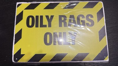 Metal “Oily Rags Only” Sign | eBay