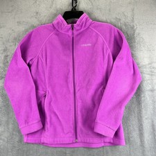 Columbia Fleece Jacket Youth Extra Large 18-20 Pink Full Zip Pockets Girl