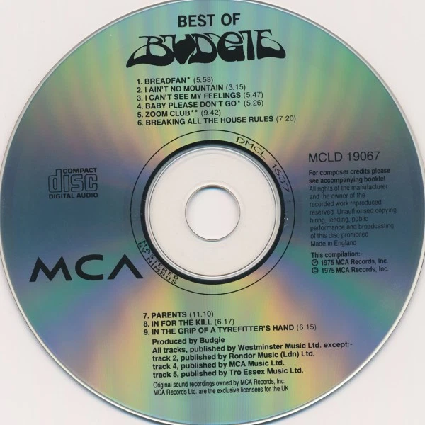 Budgie - Best Of Budgie (CD) (Near Mint (NM or M-)) - 3882418540 — 第 4/4 张图片