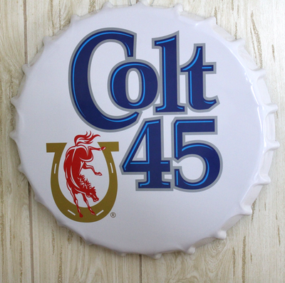 Colt 45 Beer Bottle Cap Tin Sign 16