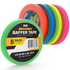 5 Pack Colored Spike Tape Set, Neon Gaff Tape, Bright Fluorescent Gaffer Tapes,