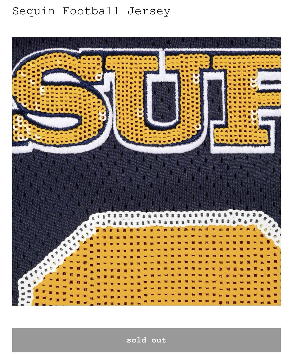 Size Small Navy Supreme Sequin Jersey Fast Free Ship🔥 | eBay