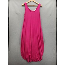 Chris & Carol Magenta Pink Sleeveless Maxi Dress Pockets Tulip Hem Small Boho