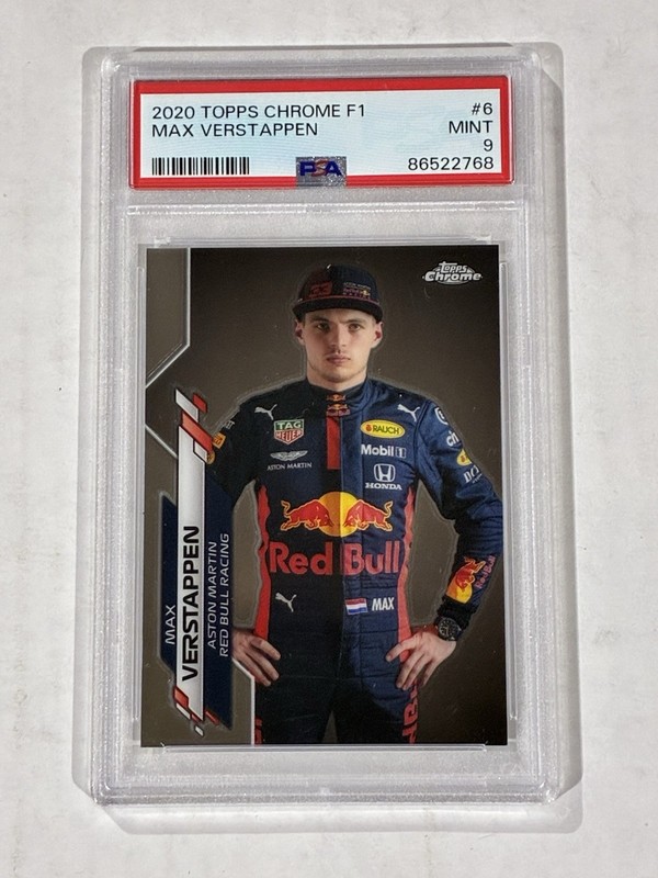 2020 Topps Chrome F1 #6 Max Verstappen Portrait PSA 9 Mint Rookie Card RC
